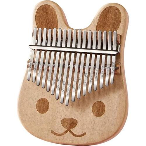 Kalimba 17 Keys Solid Wood Mahogany Portable Thumb Piano Finger Piano Cartoons Cute Mbira Calimba Musical Instruments