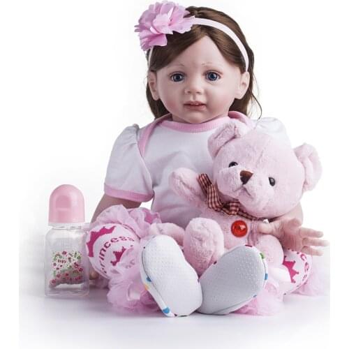 Bebe 60cm Silicone Full Body Reborn Doll Real Life golden Princess Baby Doll For Childrens Day Gift Kid Xmas gif waterproof