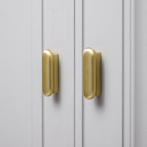 Brass Handle retro Japanese Light luxury modern Nordic simple wardrobe door drawer solid small handle