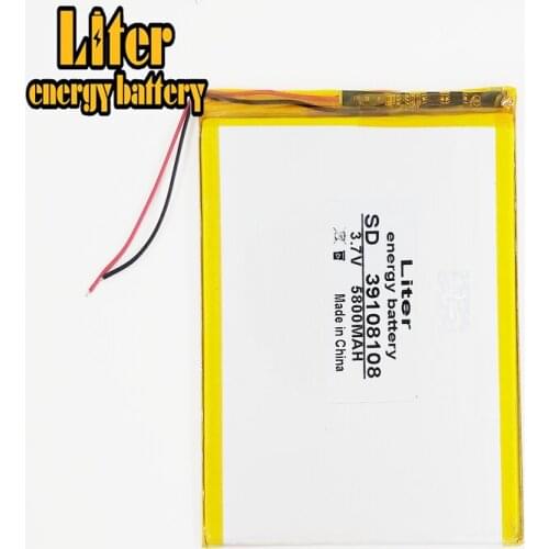 Best battery brand polymer Rechargeable lithium battery 39108108 3.7V 5800mAh battery pack For DIY GPS Power bank Tablet P