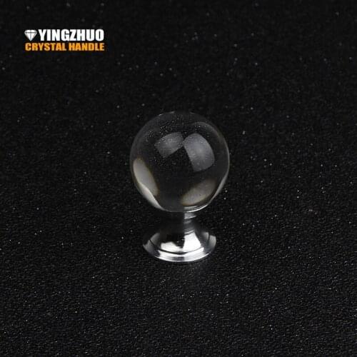 Small handle modern minimalist K9 Crystal ball round single hole Kitchen Closet door handle Drawer Cabinet door knob Furniture