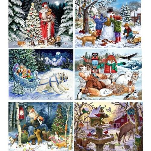 Santa Clause Drill Resin Ribbon Mosaic 5D Diy Embroidery Diamond Painting Merry Christmas 3D Cross Stitch Kit room decoration