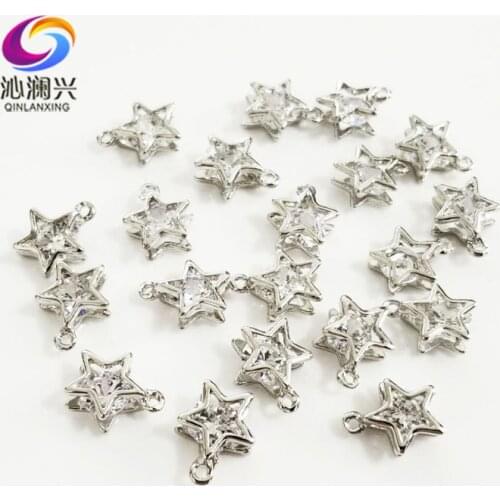 New!! 20pcs/pack Silver bottom Zircon Pendant,sew on stones for Diy/Necklace/jewelry accessories SWZY00