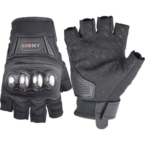SUOMY Summer Motorcycle Half Finger Gloves Men Women Moto Glove Fingerless Cycling Tactical Gloves Motorcycle Accessories