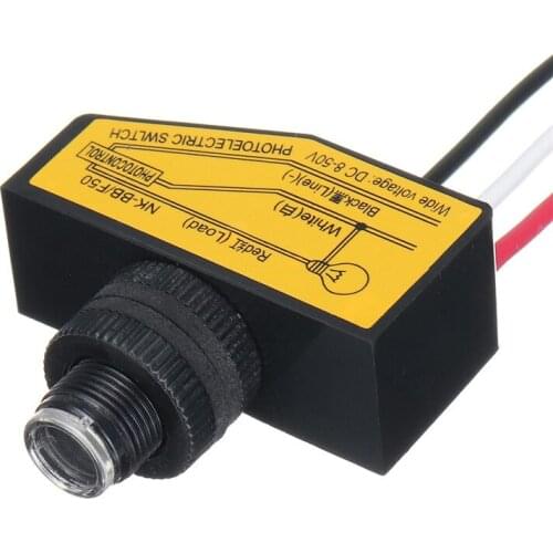 Light Control Sensor Switch 8-50VDC Dusk To Dawn Photocell Lamp NK-BB/F50 Switch Auto