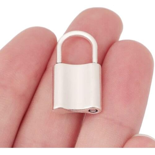 15 x Tibetan Silver 3D Padlock Lock Charms Pendants for Necklace DIY Jewelry Making Accessories 26x14mm