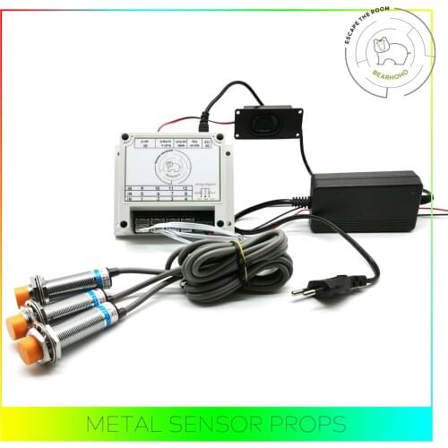Real Life Escape Room Props Puzzles Touch Two Magic Metal Sensor to Open the Door Room Escape Games Control 12V EM Lock