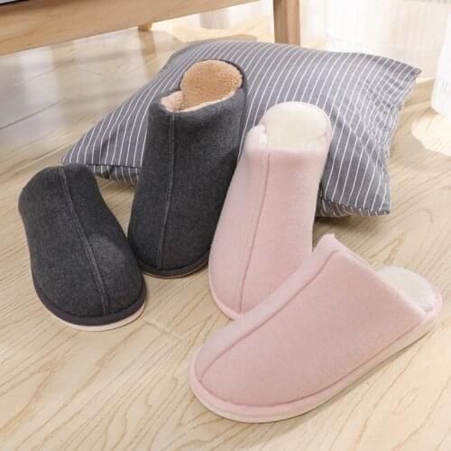 Men Women Slippers Winter Warm Solid Flip Flop Shoes Couple Home Fashion Non-slip Flat Indoor Casual House Slides Comfortable