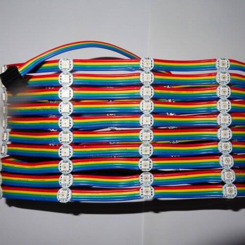 100pcs/string APA102C-5050 full color addressable LED pixel light with heatsink;DC5V input;5cm wire spacing;with color wire