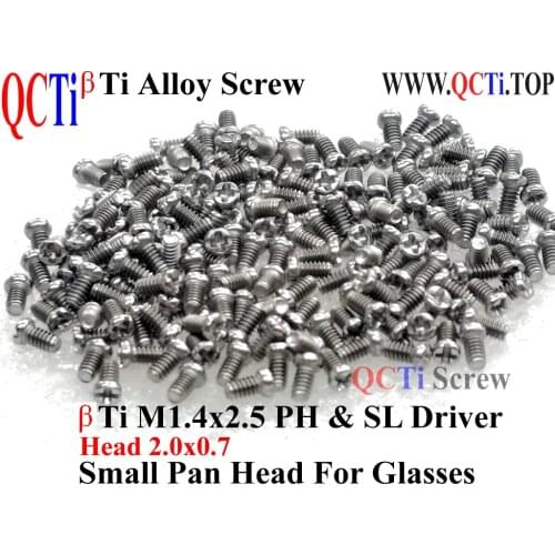 Titanium Alloy screws M1.4x2 M1.4x2.5 M1.4x3 M1.4x4 M1.4x5 M1.4x6 M1.4x8 M1.4x10 Small Pan head PHIL SLOT Driver Polished 4 pcs