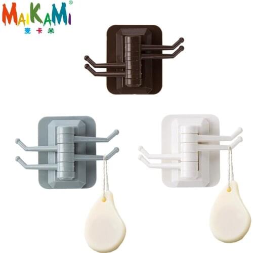 180 Degrees Rotated 4 Hooks Plastic Handbag Clothes Ties Bag Holder Shelf Hanger Hanging Rack Storage Organizer Hooks