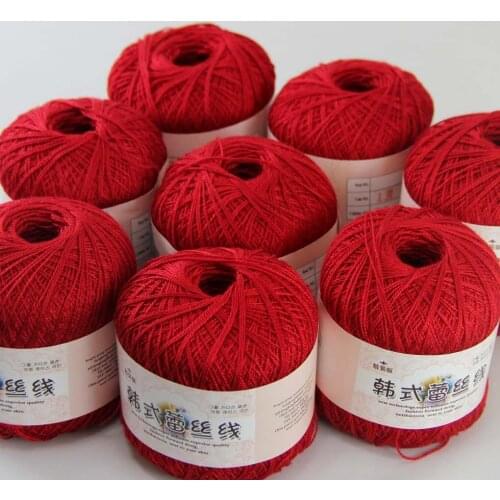 Free Shipping 8Balls X50g New Soft Hand Knitting High Quality 100% Cotton Crocheted Yarn Dark Red 16113