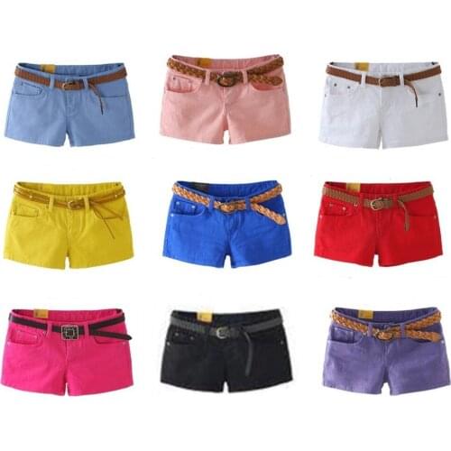 2018 Summer Denim Shorts For Women Cotton Candy Color Short Jeans For Women Mid Waist Sexy Shorts