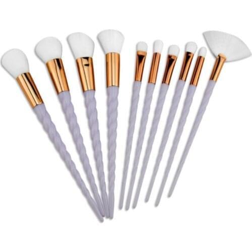 10pcs Unicorn Makeup Brushes Set Foundation Brushes Portable Makeup Brush Cosmetic Tools Base Foundation Powder Blush / 50sets