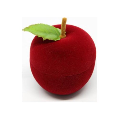100pcs/lot fedex fast cute fruit apple jewelry box cartoon red green velvet ring necklace box