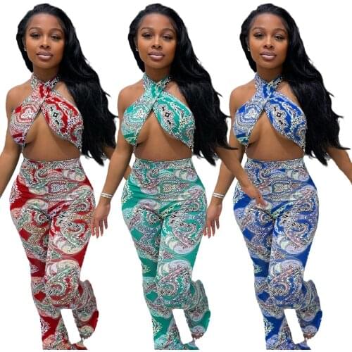 1L228 Summer Women Casual Fashion Funny Print Skinny Sexy Navel Hanging Neck Jumpsuit Playsuit Rompers Plus Size Hot