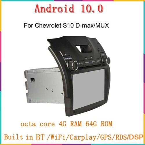 4G 64G 8inch Android 10.0 for CHEVROLET S10 ISUZU D-MAX 2012-2016 Car DVD player with Radio Navigation GPS 3G 4G Wifi BT Map