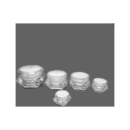 5 Gram Cosmetic Transparent Mini Refillable Sample Container Diamond Small Bottle Jar For Cream Lip Balm Powder Toner