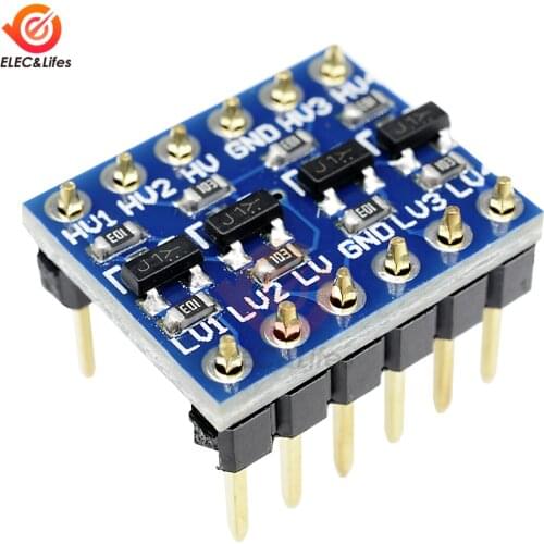 5Pcs 4 Channel Bi-Directional IIC I2C Logic Level Converter Module 5V 3.3V DC Module for Arduino with Pins High Low Voltage