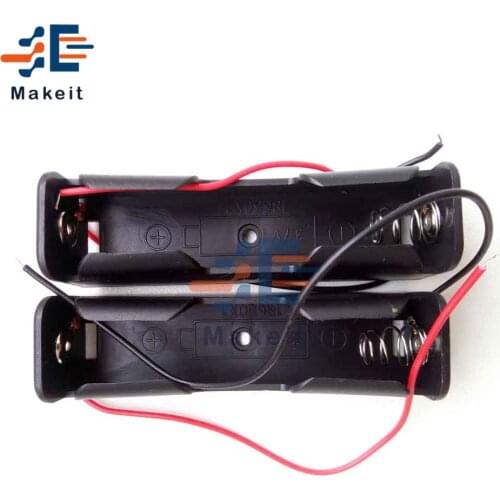 5Pcs Black Plastic 18650 Battery Case Holder Storage Box 1 Slots 3.7V Lithium Battery Storage Box Case with Wire Leads Black