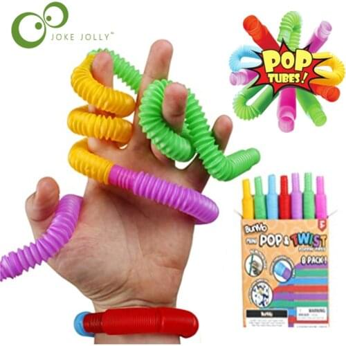 5pcs Colorful Plastic Pop Tube Coil Children Kid Creative Magical Circle Funny Educational Folding Toy Anxiety Stress Relif DDJ