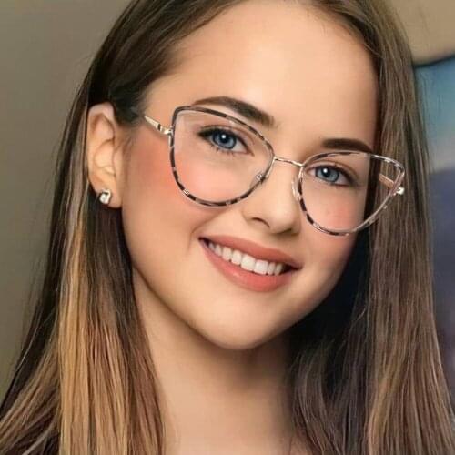 80013 TR90 Anti-blue Light Cat Eye Glasses Frame Spring Leg Optical Fashion Computer Eyeglasses for Men Women