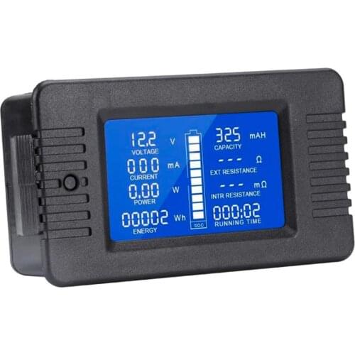 Adeeing Lcd Display Dc Battery Monitor Meter 0-200v Voltmeter Ammeter
