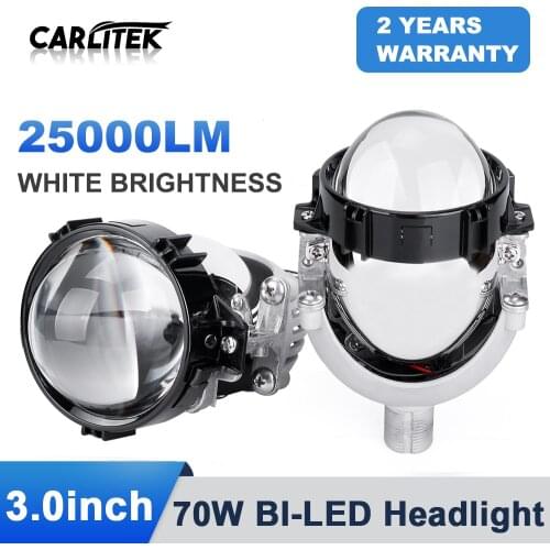 2X Auto Bi-LED Projector Lenses LED Lamps h4 70W/Pair 3.0 9005 9006 H1 H7 universal Hi/Lo Beam car headlight retrofit styling KQ