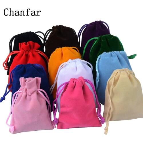 25pcs/Lot 7x9cm Jewelry Packing Velvet bag,Velvet Drawstring bags & Pouches