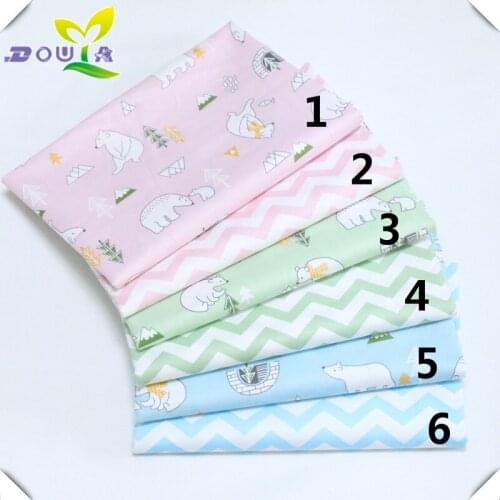 Polar bear cubs cartoon printing full cotton baby bedding flannelette fabrics of cotton twill fabric