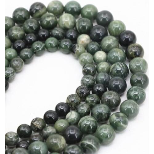 Pretty round loose spacers beads green natural veins agatess stone carnelian 6mm 8mm 10mm charms diy jewelry findings 15" B3475