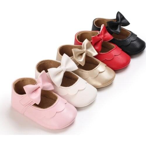 Spring Autumn Toddlers Princess Shoes, Breathable Baby Girls Bow Decoration Soft Sole Shoes Infant Non-slip Prewalker 0-18M