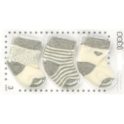 BABY SOCKS 3 PCS 0-6M