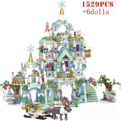Friends Toys Princess Creative Dream House Building Blocks City Girl Gifts Fairy Tale Blocks Snow Castle Brick Childrens Toys