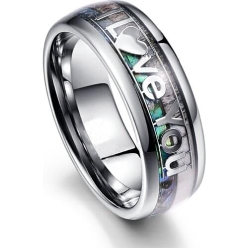 8mm Fashion Lettering Women Rings Exquite "I Love You" Stainless Steel Rings For Women/Men Accessories Engagement Rings Gift