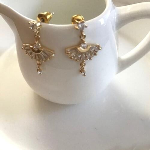 Fashion fan Shaped korean earrings/pendientes mujer moda/brincos/boucle d'oreille/kolczyki/orecchini donna/ohrringe