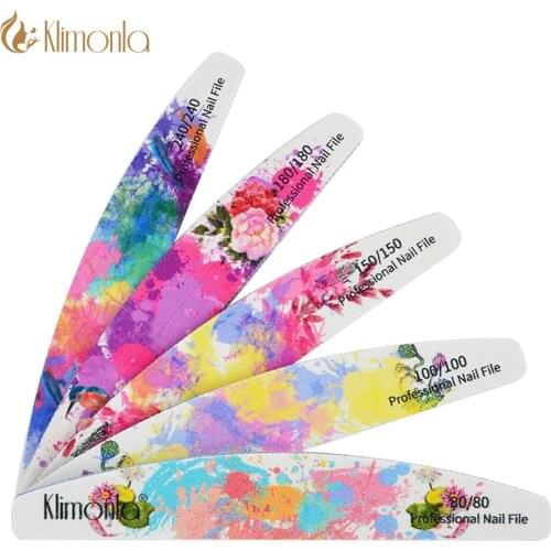 3/5/10pcs Nail File Set 5 Grit Beautiful Half Moon Sandpaper Grinding Polish Pedicure Files Manicure Nail Lime Tools for Gift