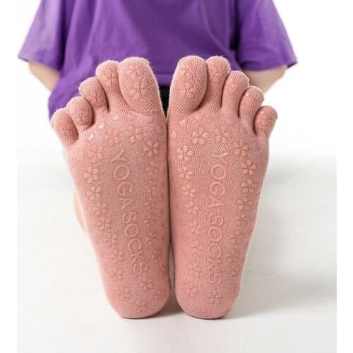 Yoga Socks Non-slip Correction Five-finger Socks Trampoline Sports Fitness Ballet Pilates Beginners Split Toe Socks