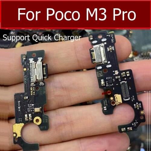 New USB Charging Port Board Flex Cable For Xiaomi Poco M3 Pro Dock Plug Charger Connector Board With Microphone Replacement Part