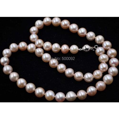 AA++ 8.5-9MM Natural purple 8.5-9mm freshwater pearl necklace 17"