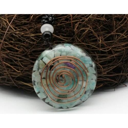 Orgone Pendant Necklace Men Women Colorful Chip Stone Resin Energy Orgonite Necklace Reiki Healing Chakra Jewelry