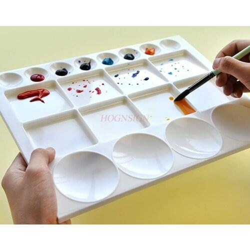 Watercolor palette easy to clean square palette plastic paint palette watercolor paint round hole palette