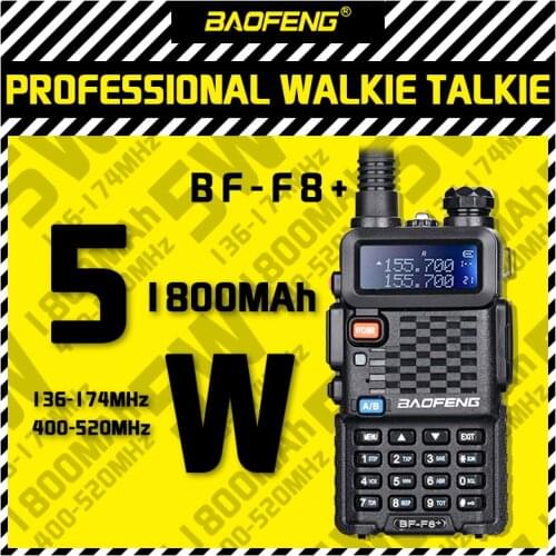 2020 Baofeng BF-F8+ Upgrade Walkie Talkie Police Two Way Car Radio Station Portable Ham Radio for Hunting 5W UHF VHF Dual Band