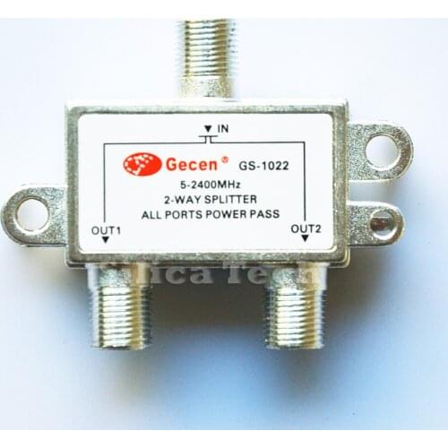 Gecen 2pcs 2 way satellite dish cable splitter