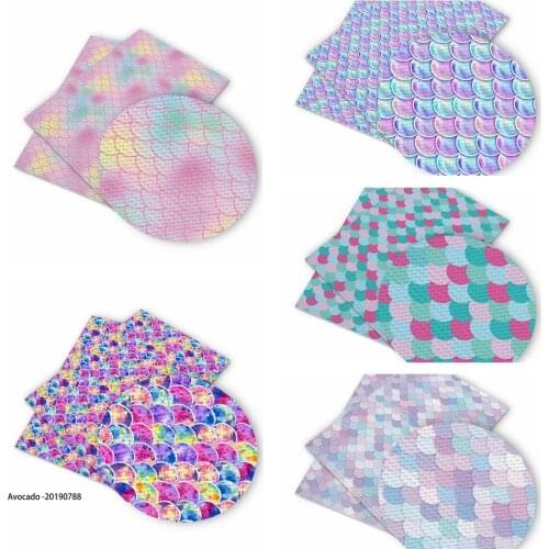 Huangtao Diy 95X70cm Fish Scale Patte Printing Cartoon Character Pattern Double Brush Poly Fabric By Yard 100% Polyester Fabric