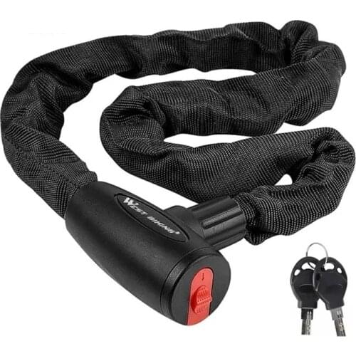 Bicycle Lock Anti-theft Chain Lock Electric Car Motorcycle Lock Extension Key Chain Lock Bike Accessories 60VM/90CM/120CM