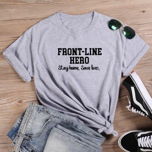 Front Line Short Sleeve Cotton Tshirt Women Top O-neck Funny T Shirt Women Casual T Shirt Women Funny Tee Shirt Femme