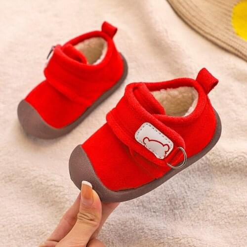 Winter Kids Baby Girls Sneakers Velvet Toddler Boots Shoes Boys Baby Soft-soled Non-slip Shoes Children Cotton Shoes Ankle Boots