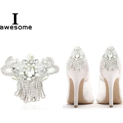 1pcs Chain Bridal Wedding Party Shoes Accessories For high Heels Sandals Boots DIY Manual Rhinestone Decorations Shoes flower