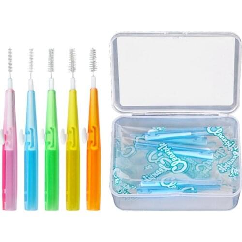 10Pcs/Box Self-contained Straight Orthodontic Interdental Brushes Teeth-Braces Tooth Clearance Brush Oral Cleaning Tools